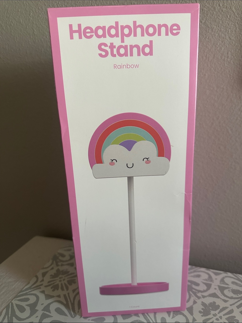 Rainbow Cloud Headphone Stand - Pink Accent NWT